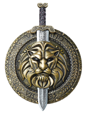 Gladiátorský bojový štít a meč