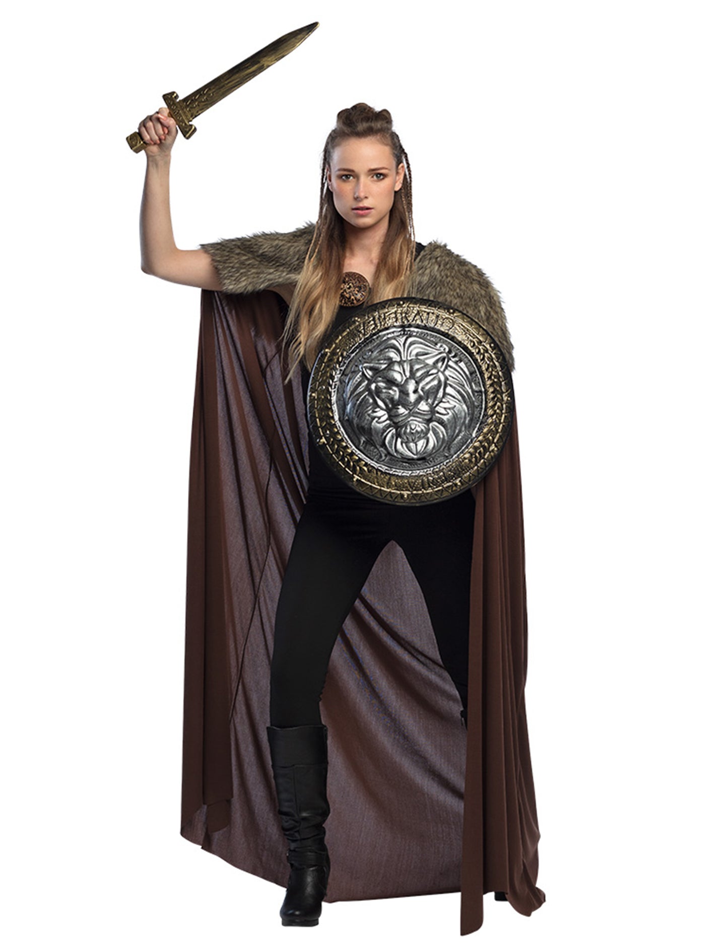 Mise en situation du bouclier et épée de combat gladiateur