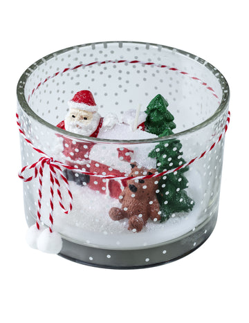 Vánoční krajinková svíčka 130g v dekorovaném skle