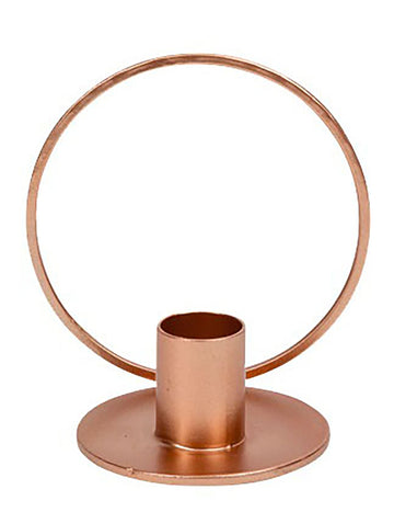 Růžovo-zlatý kruhový svícen 10 cm