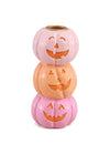 Dekorační svícen Summerween z pryskyřice se 3 usměvavými dýněmi 6,3 x 6,3 x 13 cm
