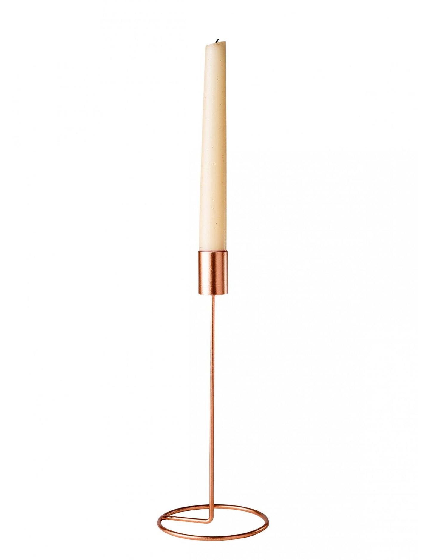 Designový svícen na kovové základně z růžového zlata 23 cm pro svíčku