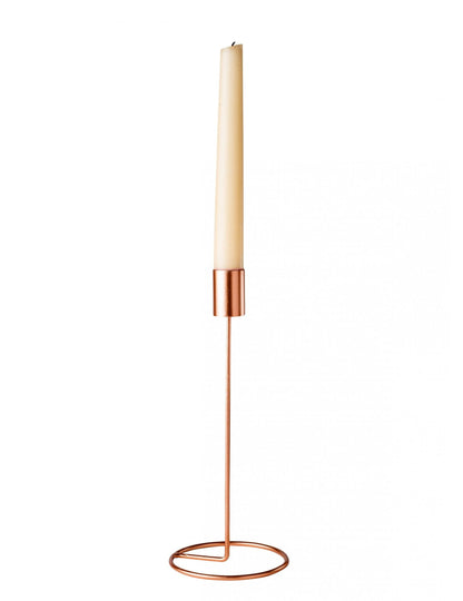 Designový svícen na kovové základně z růžového zlata 23 cm pro svíčku