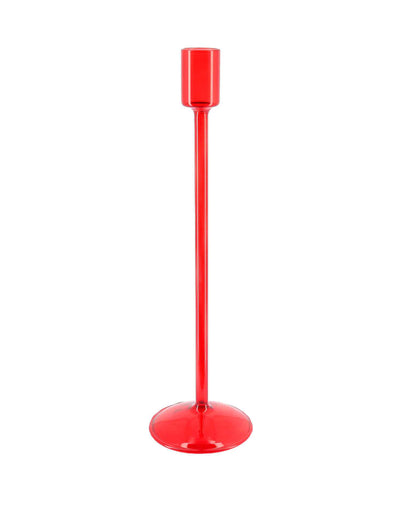 Skleněný svícen Élégance červený 30 cm