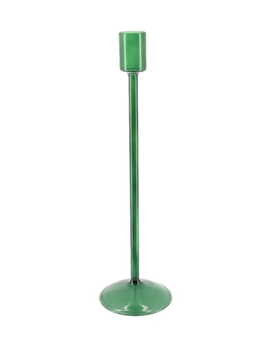 Skleněný svícen Élégance tmavě zelený 30 cm