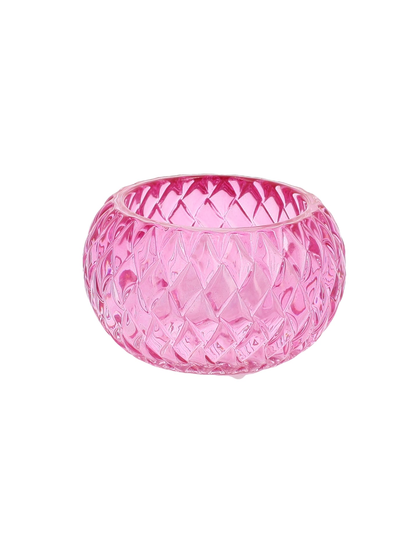 Kristallkerzenhalter rosa 7,5 x 4 cm
