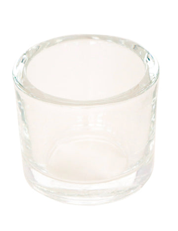 Čirý kulatý skleněný svícen na čajovou svíčku