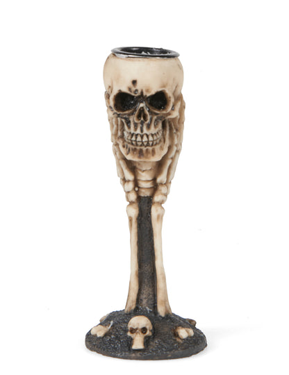 Svícen z kostí a lebky 12,5 cm