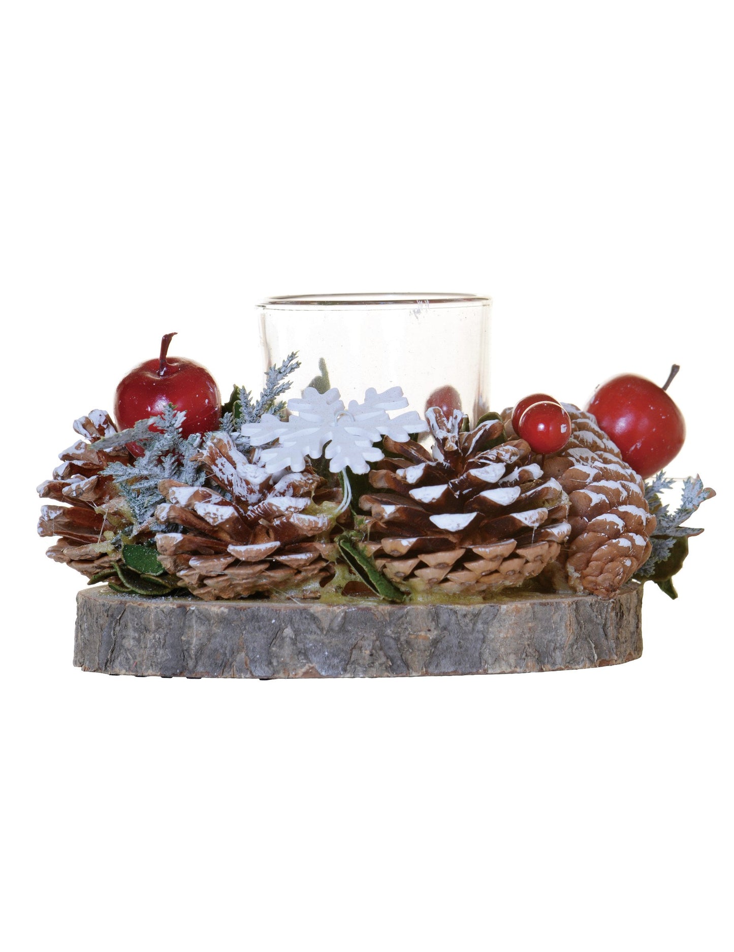 Šiškový svícen na čajovou svíčku s lesním ovocem 15 cm na logu