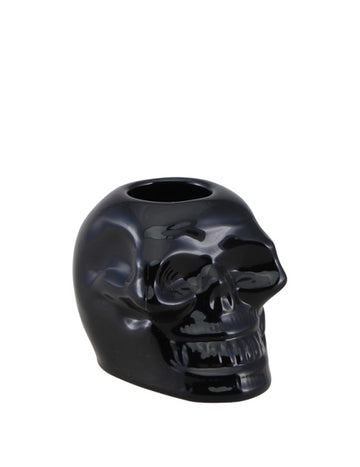 Bougeoir tête de mort noire 5 cm