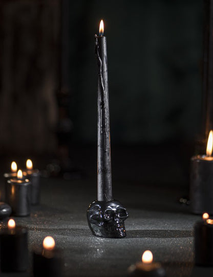 Svícen s lebkou černé barvy 5 cm