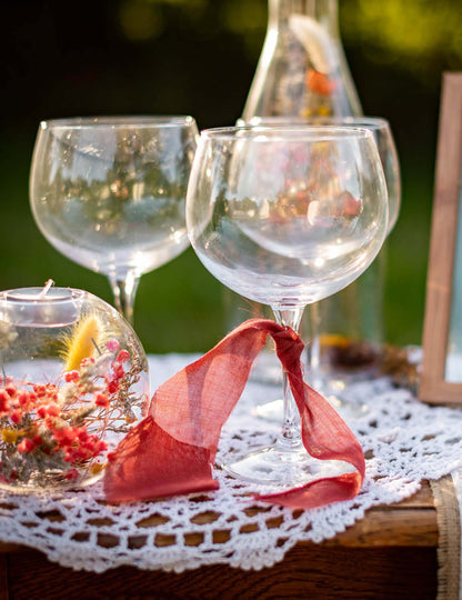 Transparentní svícen barevné sušené květiny 11 x 10,5 cm venkovská svatba