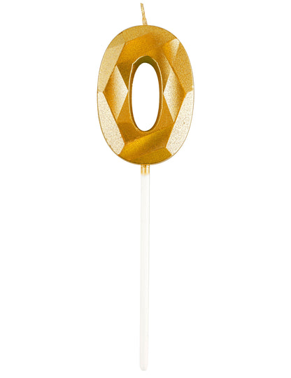 Svíčka se zlatým diamantovým efektem číslo 5 cm k narozeninám