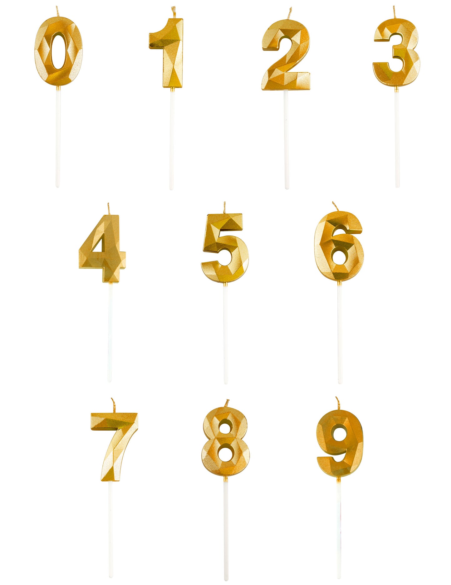 Svíčka se zlatým diamantovým efektem číslo 5 cm k narozeninám
