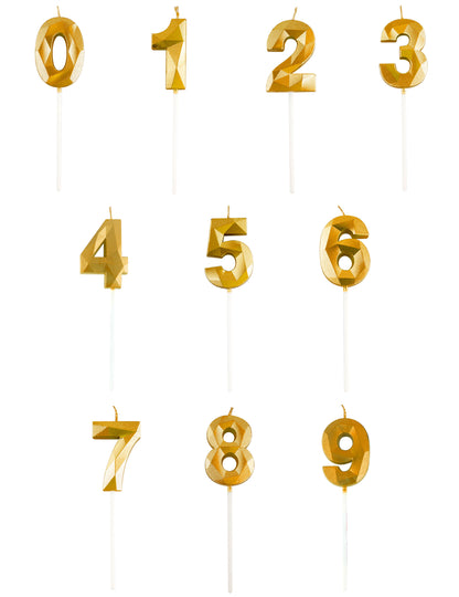 Svíčka se zlatým diamantovým efektem číslo 5 cm k narozeninám