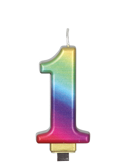 Vícebarevná svíčka s číslem 8 cm