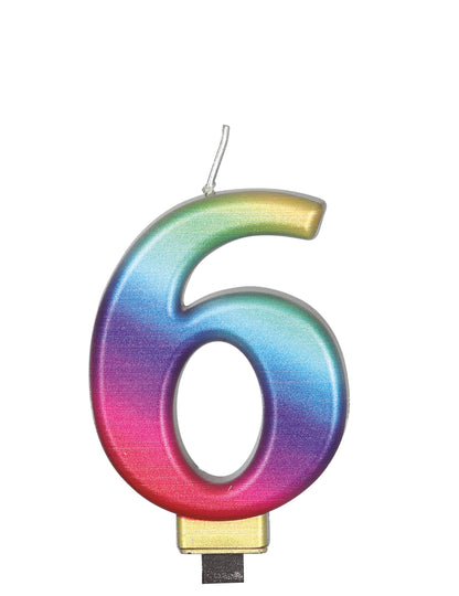 Vícebarevná svíčka s číslem 8 cm