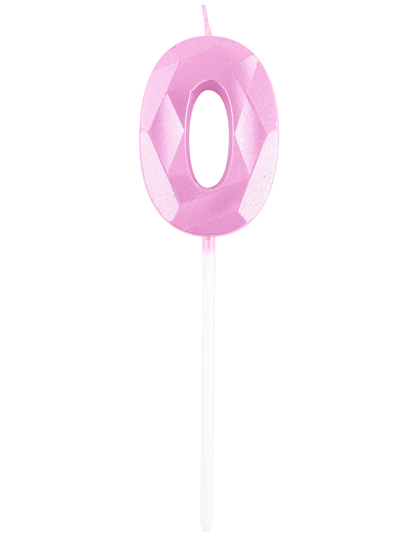 Svíčka s pastelově růžovým diamantovým efektem číslo 5 cm k narozeninám