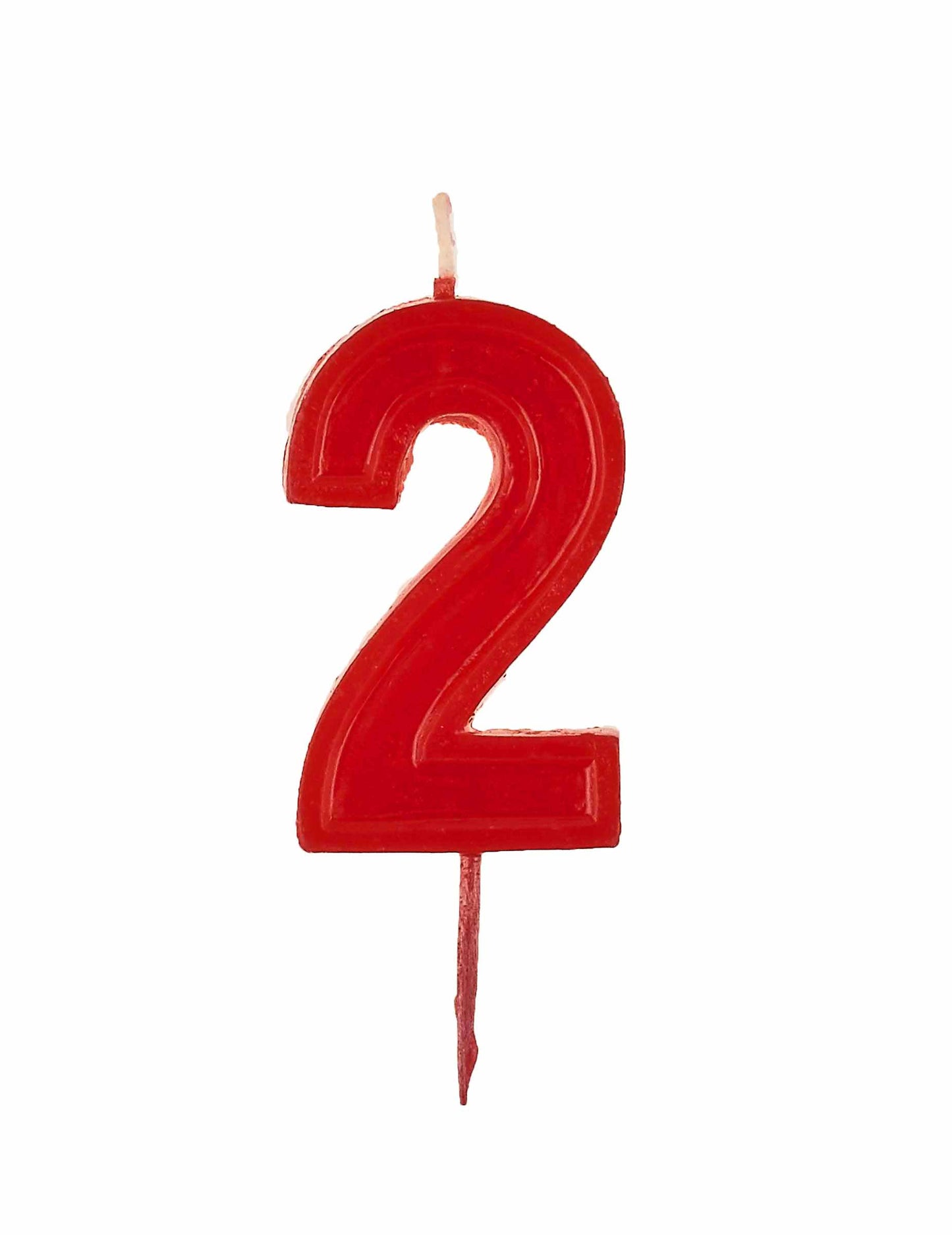 Červená třpytivá narozeninová svíčka ve tvaru čísla 2 