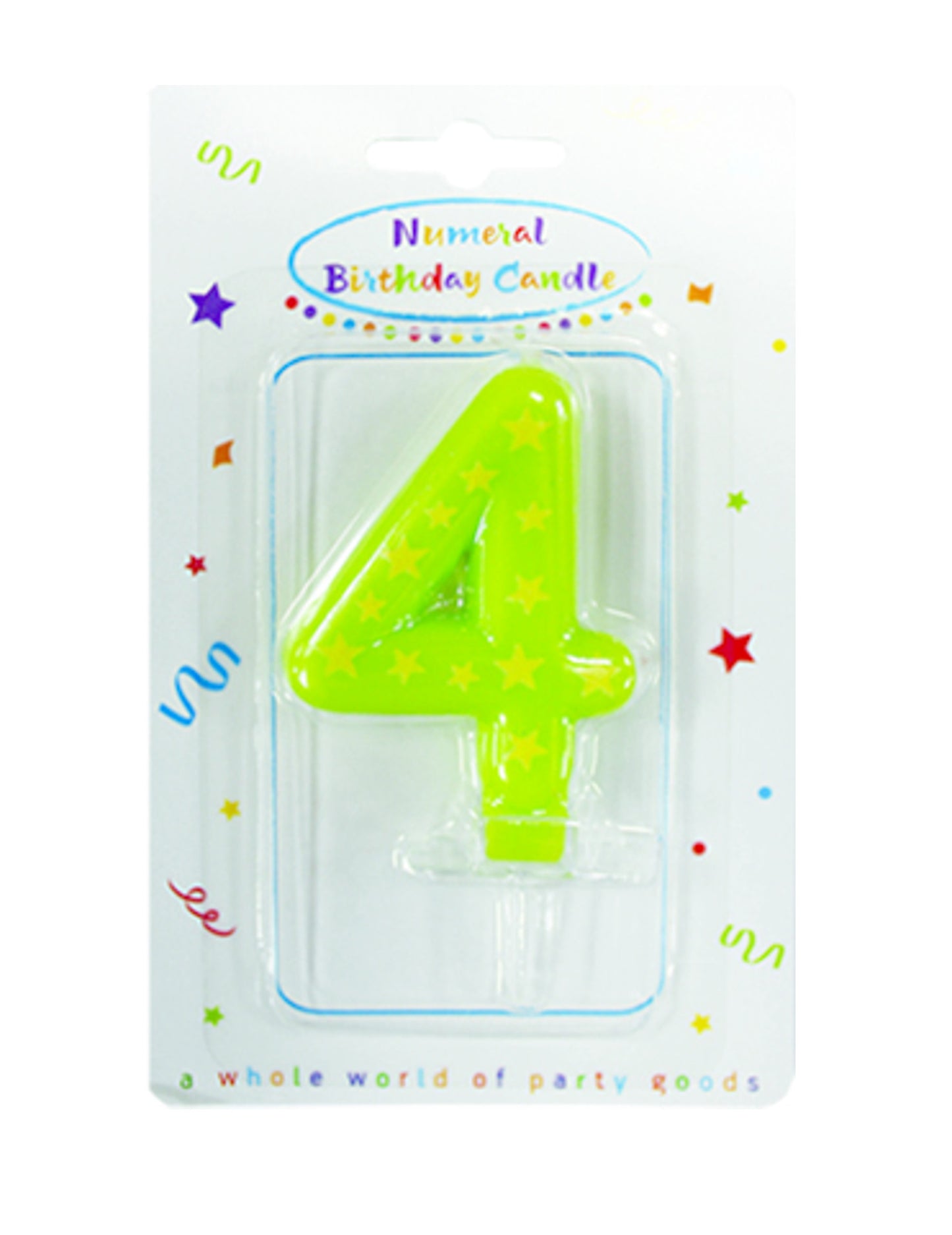 Numéro 4 vert de la bougie chiffre étoiles pour gâteau d'anniversaire