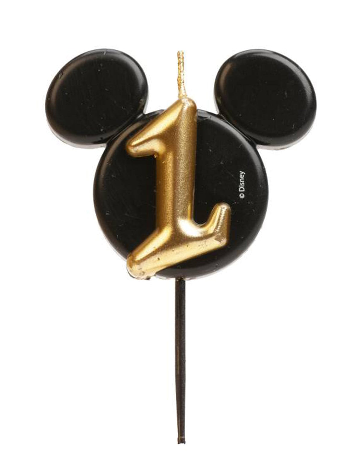 Vue de face de la bougie chiffre Mickey Mouse