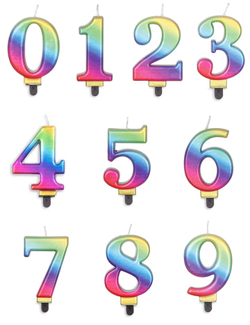 Vícebarevná svíčka s číslem 8 cm