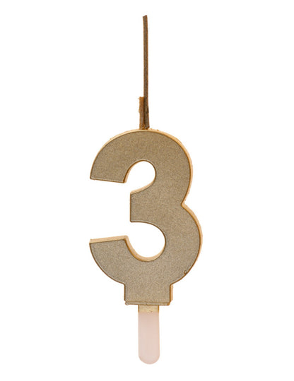 Šumivá číselná svíčka se zlatou prskavkou