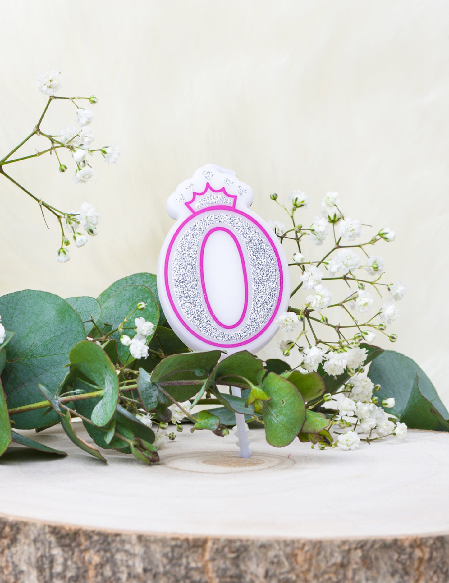 Narozeninová svíčka číslo 0 princezna 5.8 cm s korunou