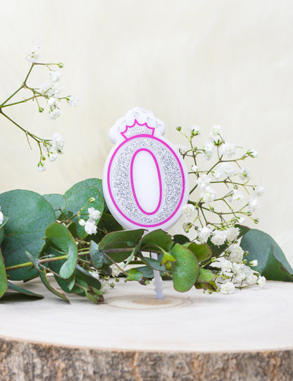 Narozeninová svíčka číslo 0 princezna 5.8 cm s korunou