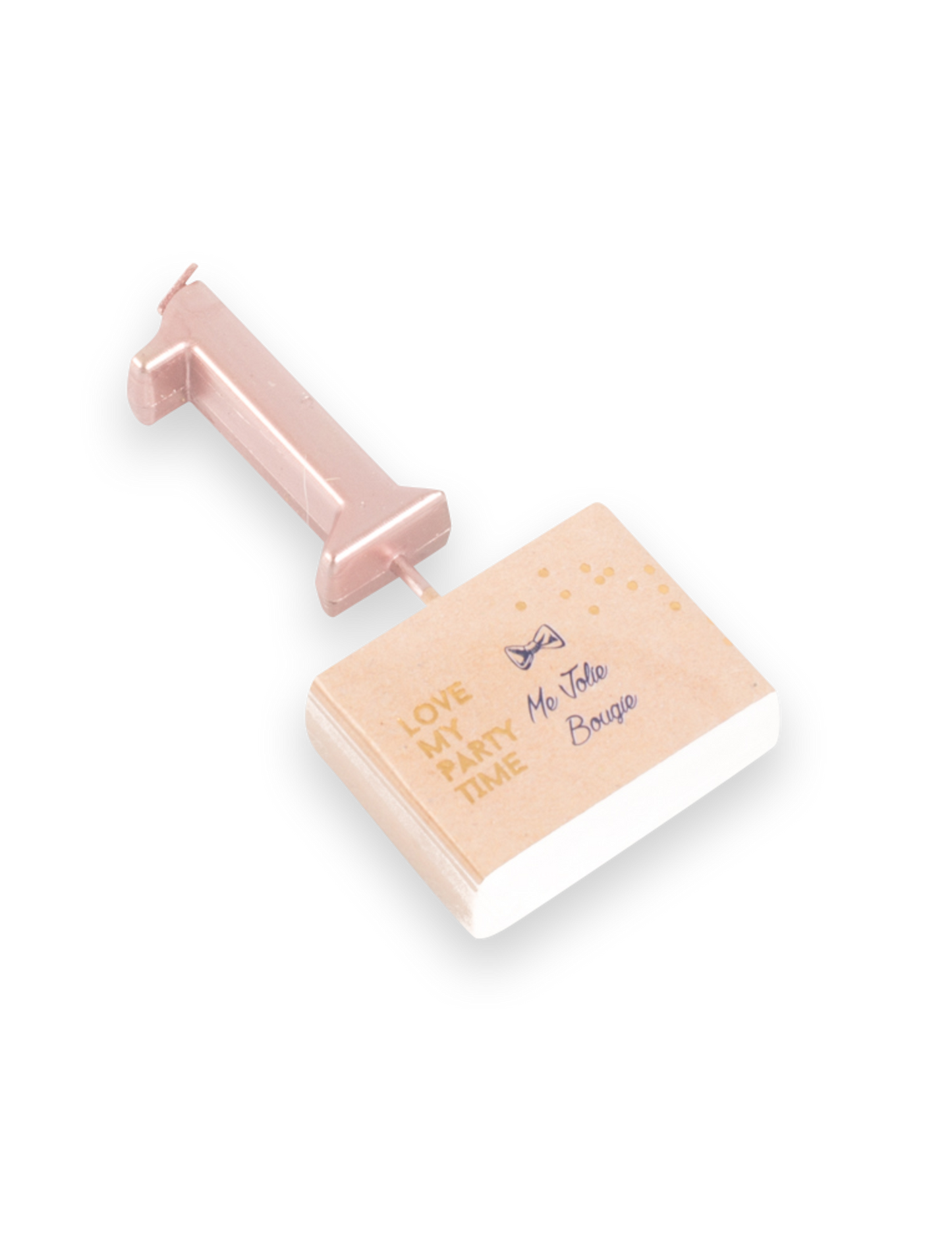 Narozeninová svíčka číslo 1 růžové zlato 4,3 cm s bodcem 