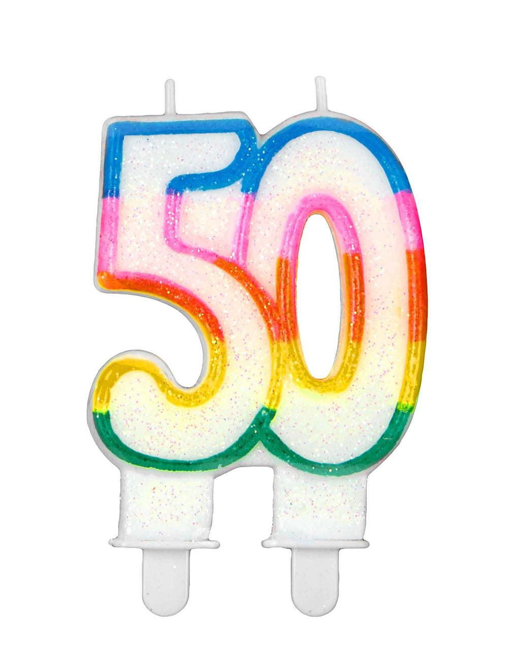 Narozeninová svíčka číslo 50 pro dospělý vícebarevné s třpytkami
