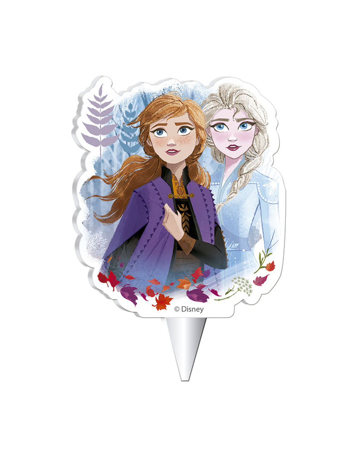 Bougie d'anniversaire La Reine des Neiges 2 pour enfant avec Anna et Elsa