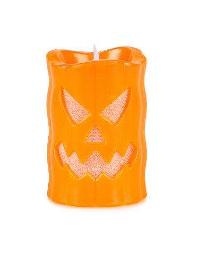 Bougie LED citrouille pour Halloween orange