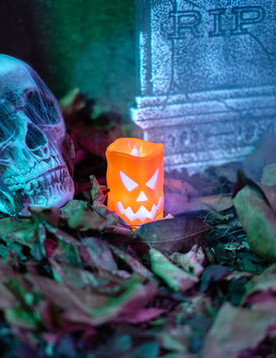 Dýňová LED svíčka 10 cm