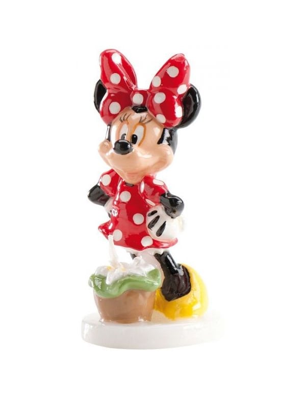 Bougie Minnie pour enfant rouge à pois blancs