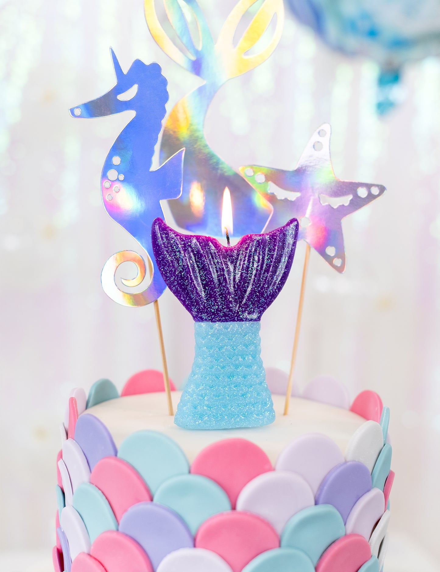 Svíčka s motivem ocasu mořské panny Sny mořské panny 13 cm