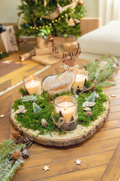 Svíčka jedle a šiška 140 g ve skle