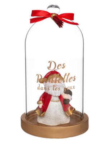 Figurine du Père Noël de la bougie sous cloche traditionnelle de Noël