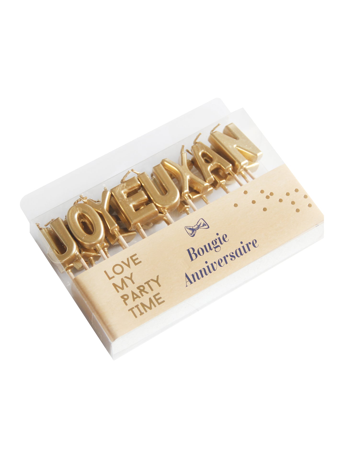 Všechno nejlepší k narozeninám svíčka metalická zlatá 2.5 cm, sada 18