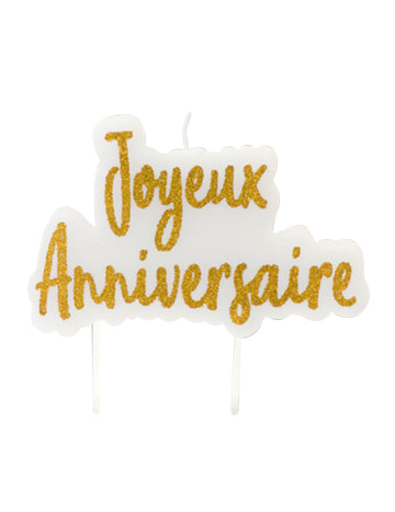 Zlatá třpytivá narozeninová svíčka na špejli 8 x 5 cm