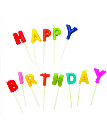 Vícebarevné svíčky k narozeninám na tyčce