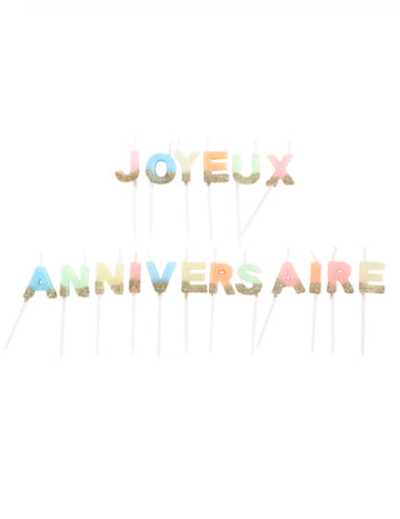 Vícebarevné svíčky k narozeninám a zlaté třpytky 4.3 cm, sada 18