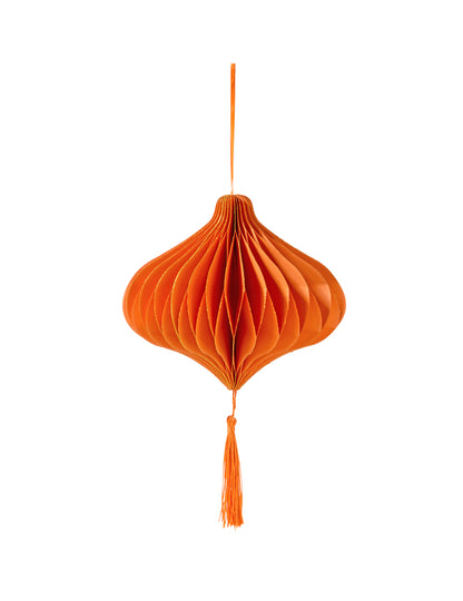 Oranžová voštinová papírová závěsná koule 15 cm na párty