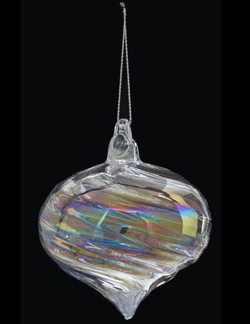 Skleněná vánoční koule 8 cm duhový