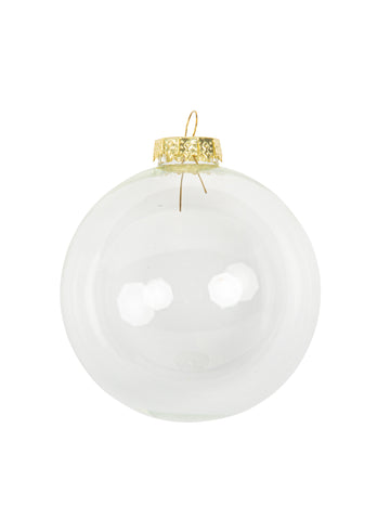 Přizpůsobitelná průhledná vánoční koule 8 x 9,5 cm pověsit