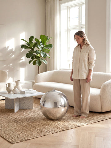 Stříbrná nafukovací zrcadlová koule 60 cm 