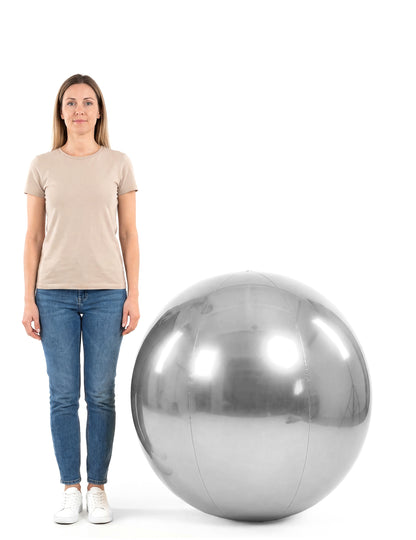 Stříbrná nafukovací zrcadlová koule 90 cm 