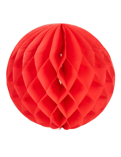 Boule en papier alvéolé pour décoration rouge
