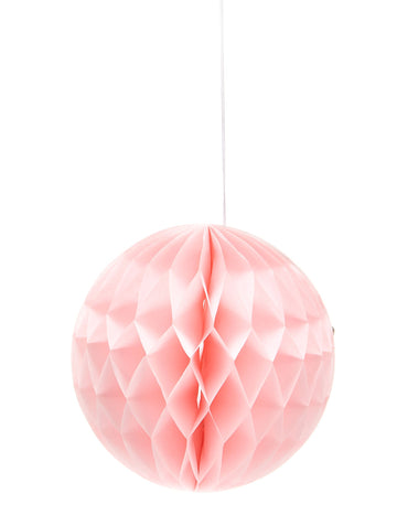 Růžová medová papírová koule 12 cm k zavěšení 