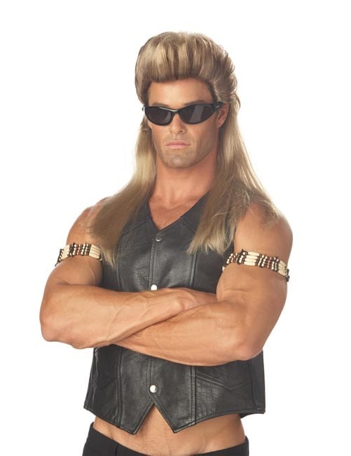 Perruque de chasseur de primes pour homme blonde style mulet